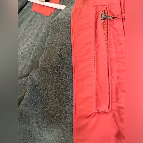 Vtg. L.L.Bean-Preppy Classic Chore Coat with fleece lining in coral.Size M - Picture 6 of 10